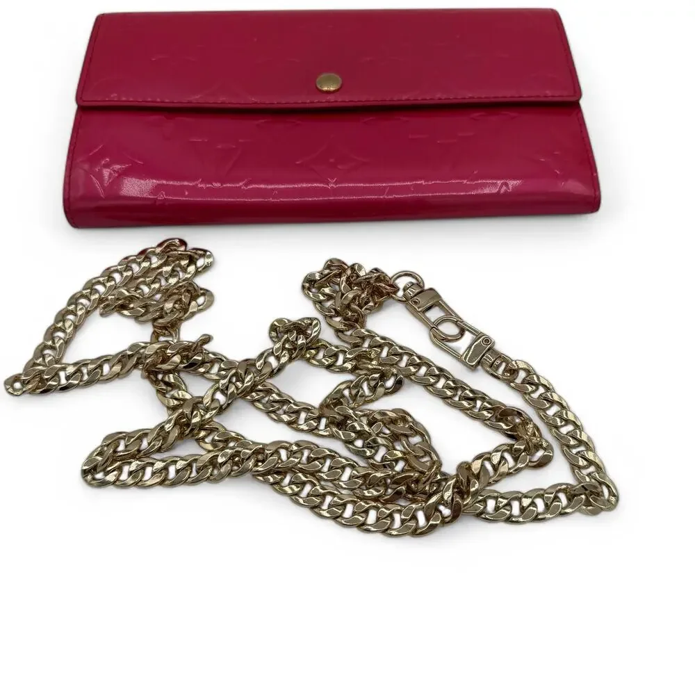 Louis Vuitton Monogram Vernis Sarah Wallet Rose Pop Pink. Authentic COA Included